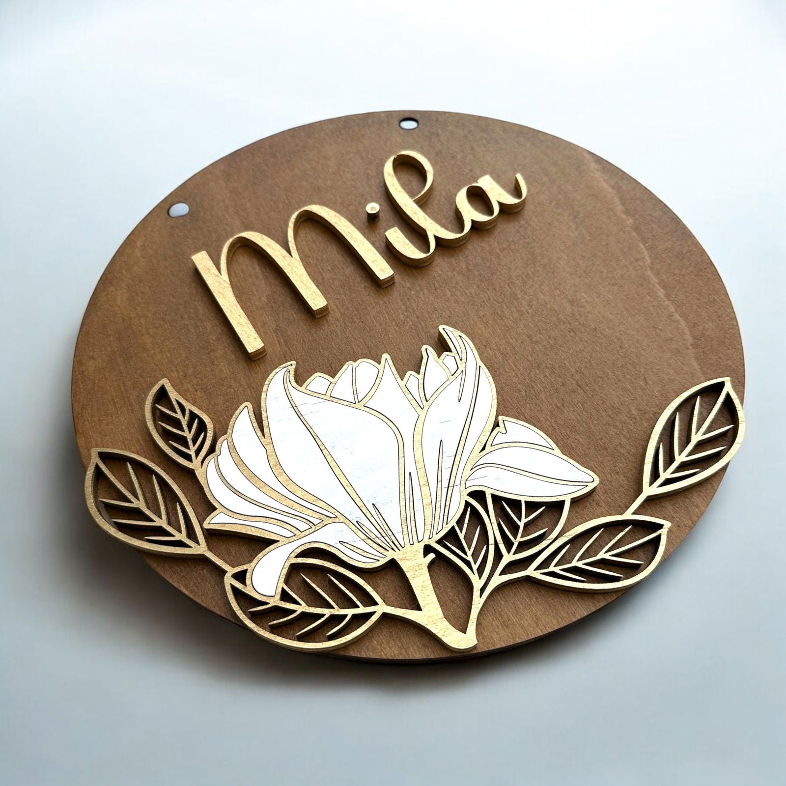 Exklusive Namensschilder | Blumenmotive & goldene Akzente | Elegante Personalisierung - heartbeat - 