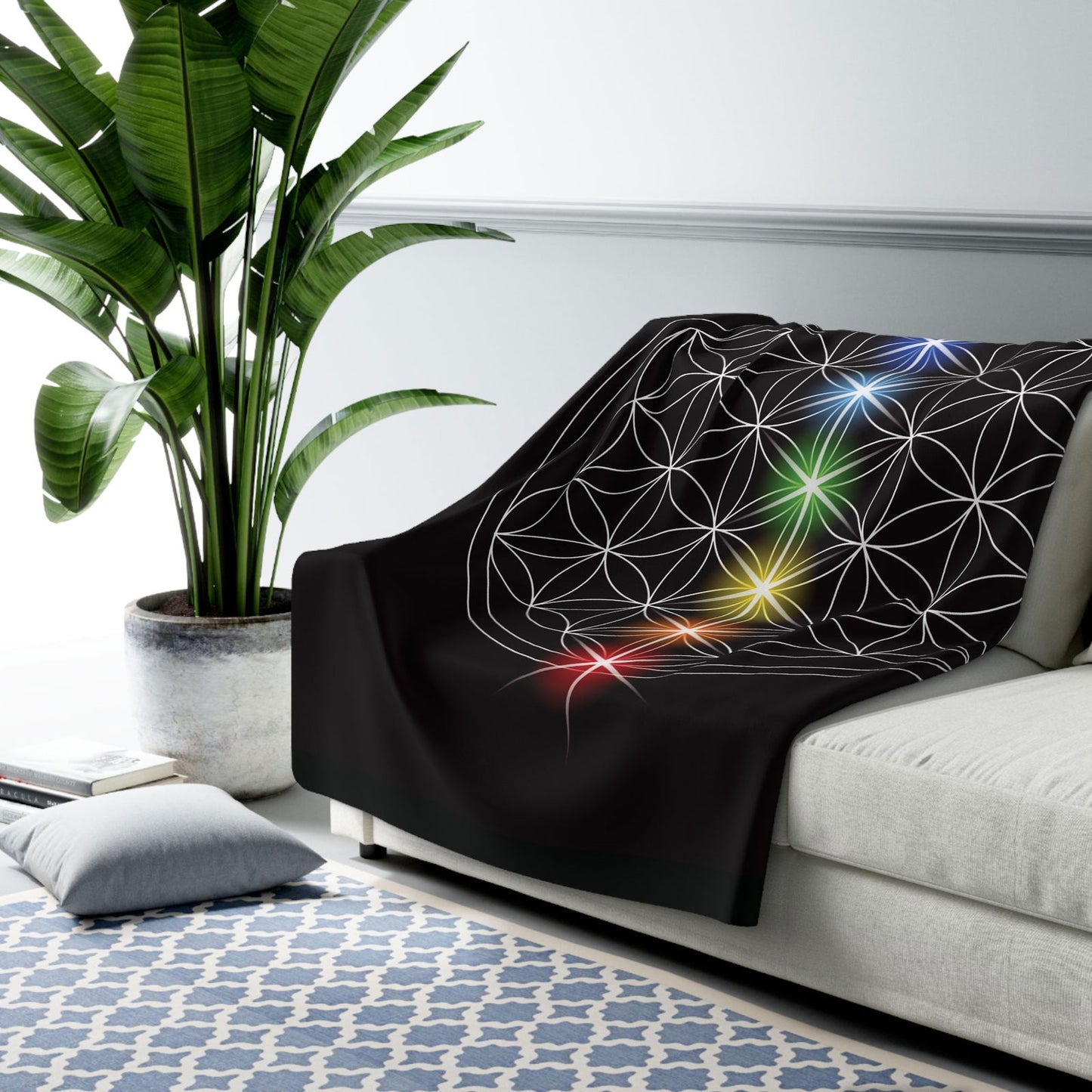 Flauschige Fleecedecke | Blume des Lebens | Extra weich & wärmend - heartbeat - Home Decor