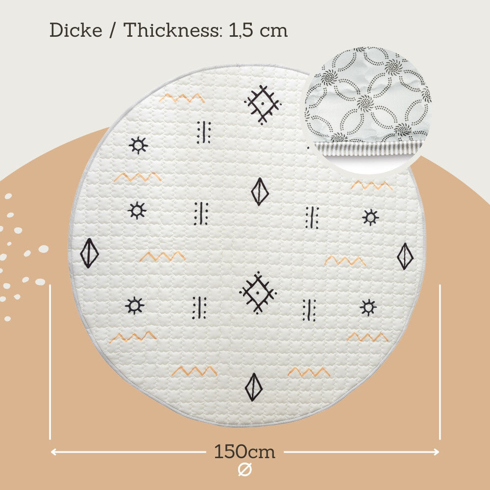 Hakuna Matte Gesteppte Krabbeldecke | Acapulco Beach Design | 1,5 m Durchmesser - heartbeat - 