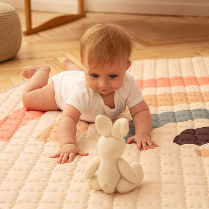 Hakuna Matte Gesteppte Krabbeldecke | Boho Rainbow | 1,5 m Durchmesser - heartbeat - 