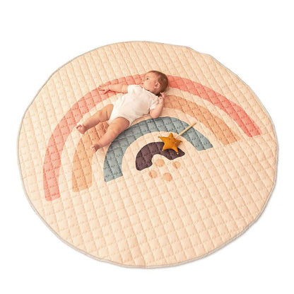 Hakuna Matte Gesteppte Krabbeldecke | Boho Rainbow | 1,5 m Durchmesser - heartbeat - 