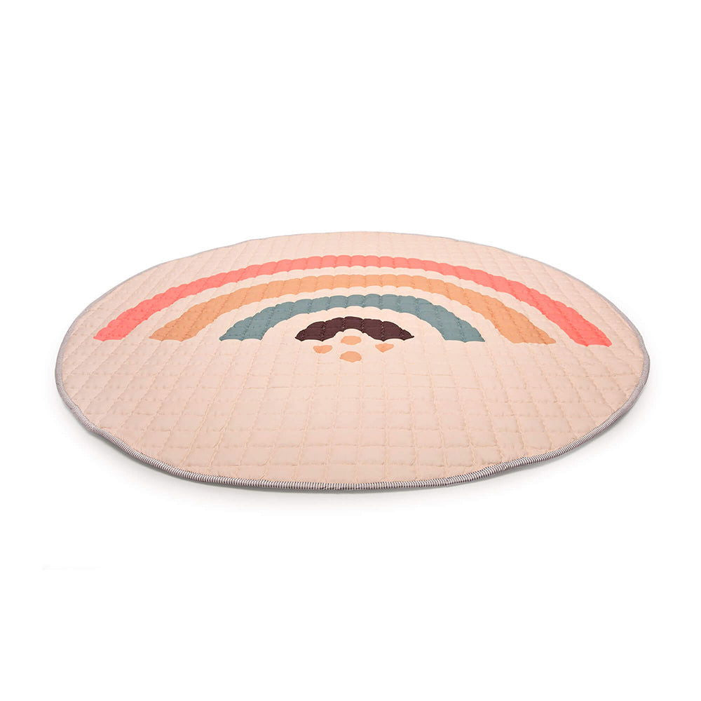 Hakuna Matte Gesteppte Krabbeldecke | Boho Rainbow | 1,5 m Durchmesser - heartbeat - 