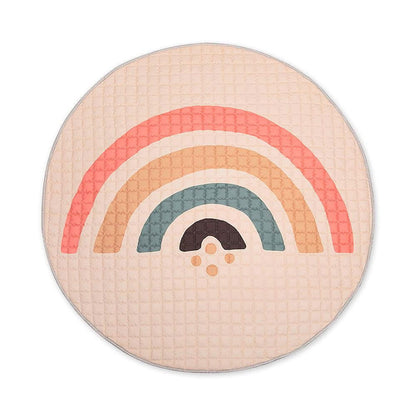 Hakuna Matte Gesteppte Krabbeldecke | Boho Rainbow | 1,5 m Durchmesser - heartbeat - 
