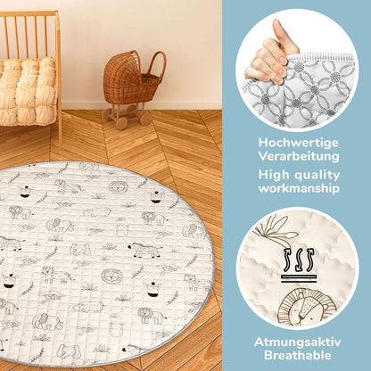 Hakuna Matte Gesteppte Krabbeldecke | Safari Animals | 1,5 m Durchmesser - heartbeat - Spielmatten