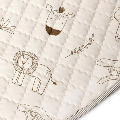 Hakuna Matte Gesteppte Krabbeldecke | Safari Animals | 1,5 m Durchmesser - heartbeat - 