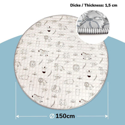 Hakuna Matte Gesteppte Krabbeldecke | Safari Animals | 1,5 m Durchmesser - heartbeat - 