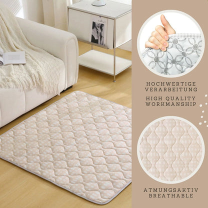 Hakuna Matte Gesteppte Krabbeldecke | Unisex-Hygge-Design | Beige | 127 x 127 cm - heartbeat - 
