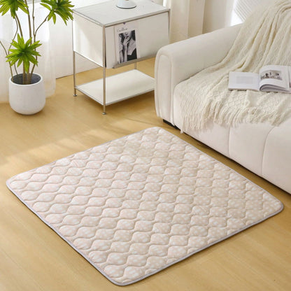 Hakuna Matte Gesteppte Krabbeldecke | Unisex-Hygge-Design | Beige | 127 x 127 cm - heartbeat - 