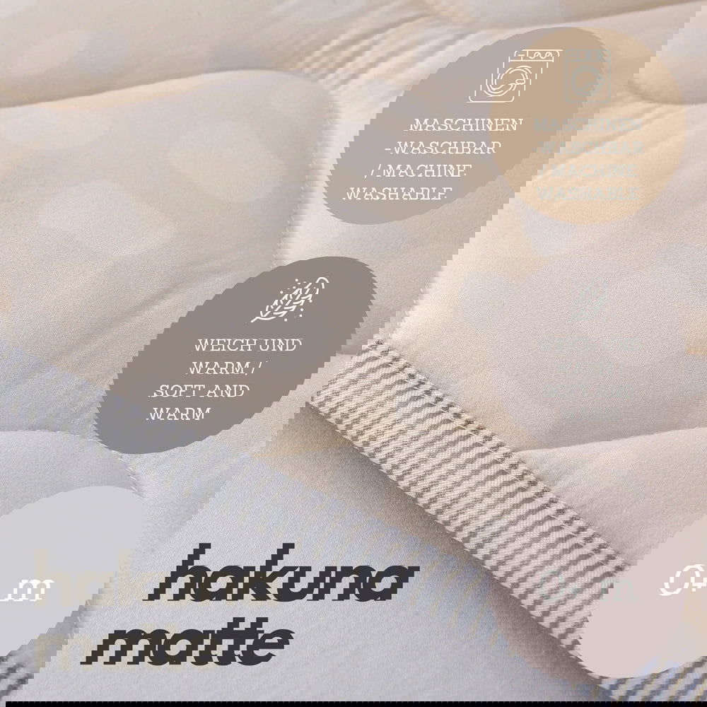 Hakuna Matte Gesteppte Krabbeldecke | Unisex-Hygge-Design | Beige | 127 x 127 cm - heartbeat - 