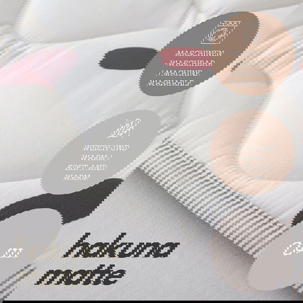 Hakuna Matte Gesteppte Krabbeldecke | Unisex-Hygge-Design | Confetti | 127 x 127 cm - heartbeat - 