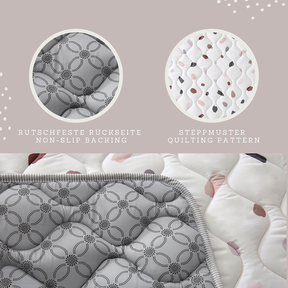 Hakuna Matte Gesteppte Krabbeldecke | Unisex-Hygge-Design | Confetti | 127 x 127 cm - heartbeat - 