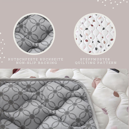 Hakuna Matte Gesteppte Krabbeldecke | Unisex-Hygge-Design | Confetti | 127 x 127 cm - heartbeat - 