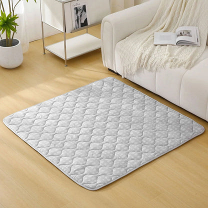 Hakuna Matte Gesteppte Krabbeldecke | Unisex-Hygge-Design | Grau Muster | 127 x 127 cm - heartbeat - 