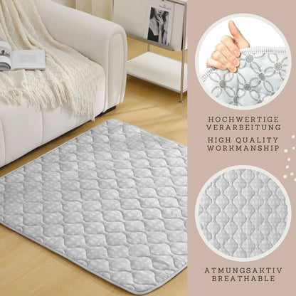Hakuna Matte Gesteppte Krabbeldecke | Unisex-Hygge-Design | Grau Muster | 127 x 127 cm - heartbeat - 