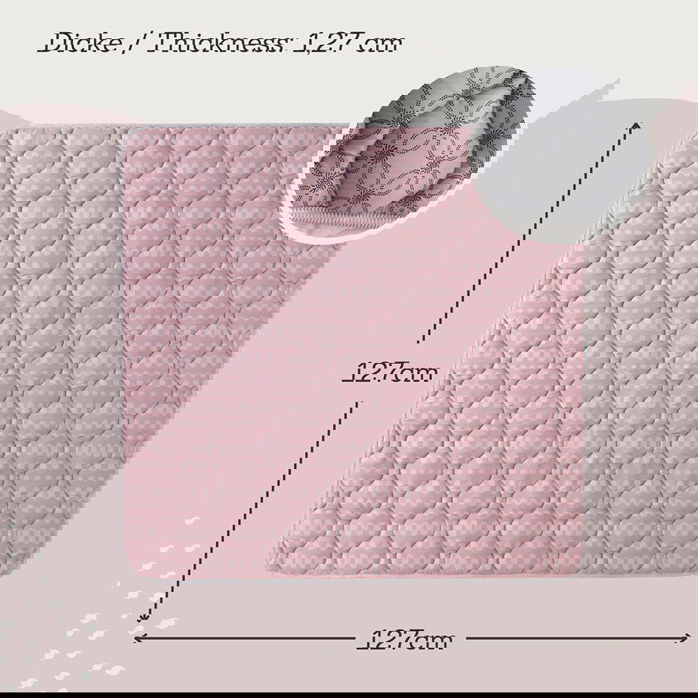 Hakuna Matte Gesteppte Krabbeldecke | Unisex-Hygge-Design | Rosa Muster | 127 x 127 cm - heartbeat - 