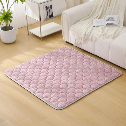 Hakuna Matte Gesteppte Krabbeldecke | Unisex-Hygge-Design | Rosa Muster | 127 x 127 cm - heartbeat - 