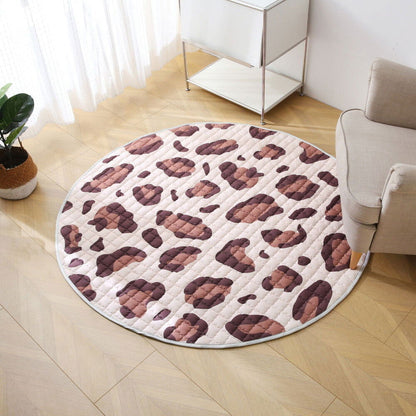 Hakuna Matte Gesteppte Krabbeldecke | Wild Cat Natural Design | 1,5 m Durchmesser - heartbeat - 