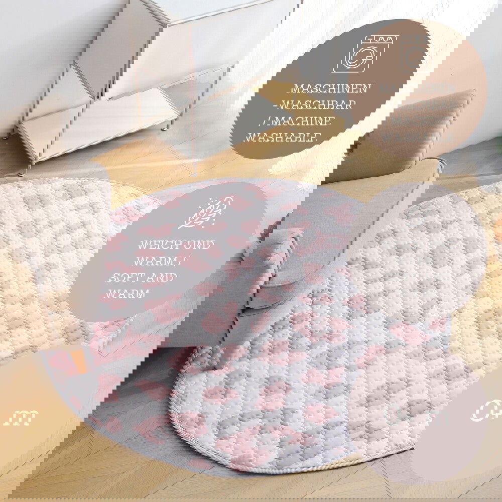 Hakuna Matte Gesteppte Krabbeldecke | Wild Cat Nude Design | 1,5 m Durchmesser - heartbeat - 