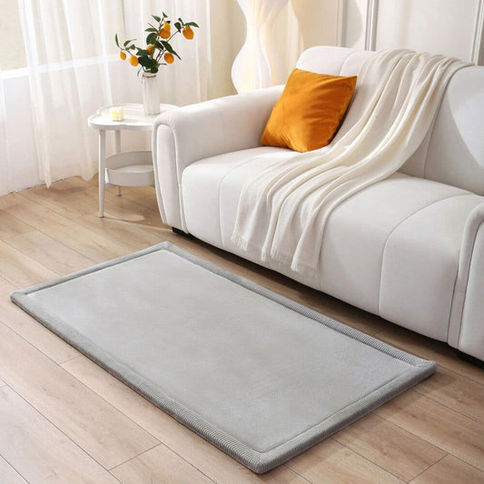 Hakuna Matte Gesteppte Samtmatte | Wolkenweich mit Memory-Schaum | Grau | 150 x 80 cm - heartbeat - Spielmatten