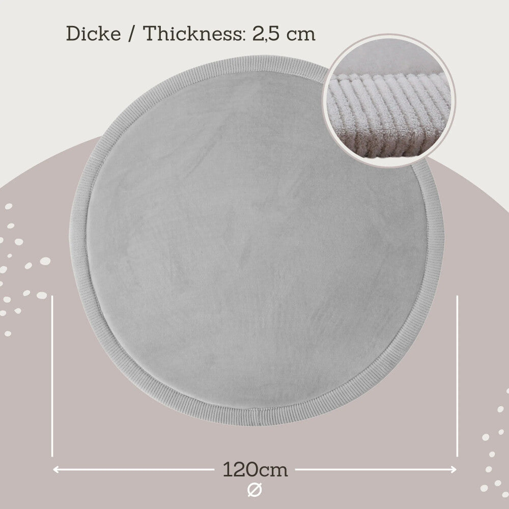 Hakuna Matte Gesteppter Kinderteppich | Wolkenweich mit Memory-Schaum | 120cm Durchmesser - heartbeat - 