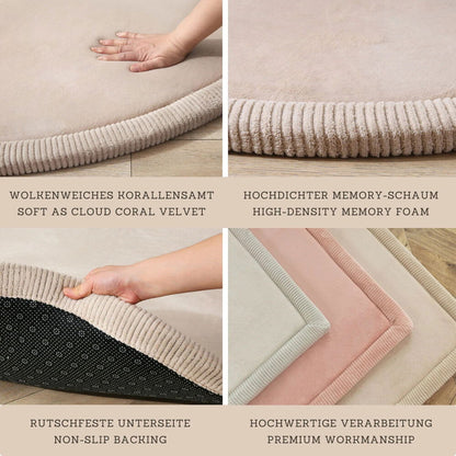 Hakuna Matte Samtmatte | Wolkenweich mit Memory-Schaum | 120cm Durchmesser - heartbeat - 