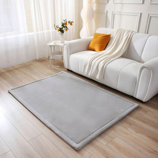 Hakuna Matte Samtmatte | Wolkenweich mit Memory-Schaum | 170 x 120 cm | Grau - heartbeat - Spielmatten