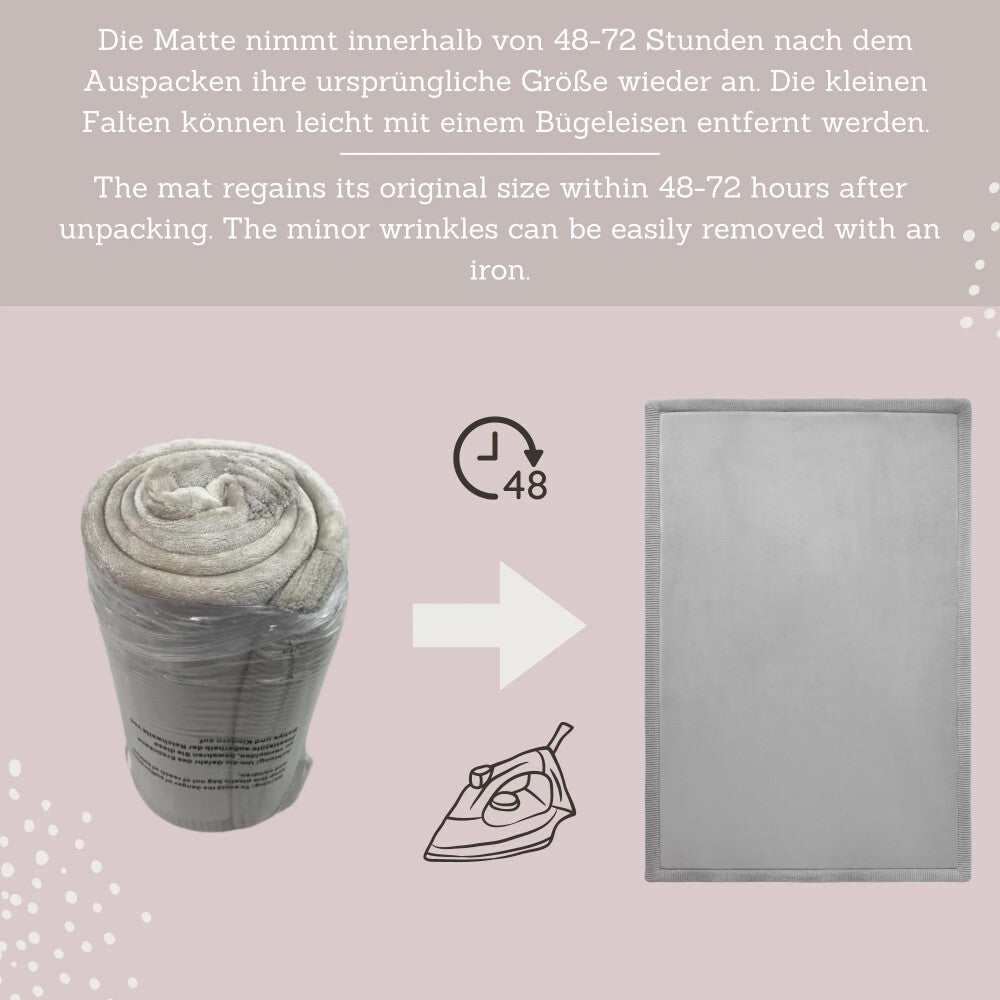 Hakuna Matte Samtmatte | Wolkenweich mit Memory-Schaum | 170 x 120 cm | Grau - heartbeat - 
