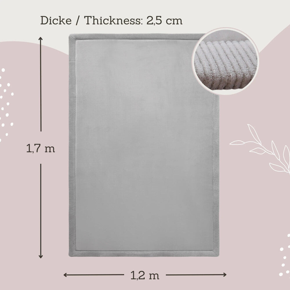 Hakuna Matte Samtmatte | Wolkenweich mit Memory-Schaum | 170 x 120 cm | Grau - heartbeat - 
