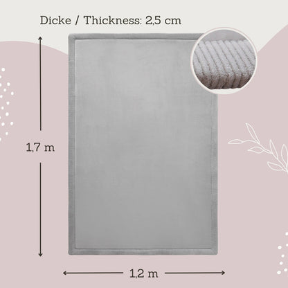 Hakuna Matte Samtmatte | Wolkenweich mit Memory-Schaum | 170 x 120 cm | Grau - heartbeat - 