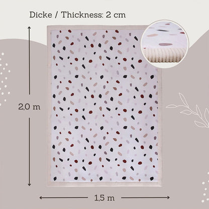 Hakuna Matte Samtmatte | Wolkenweich mit Memory-Schaum | 200 x 150 cm | Confetti Design - heartbeat - 