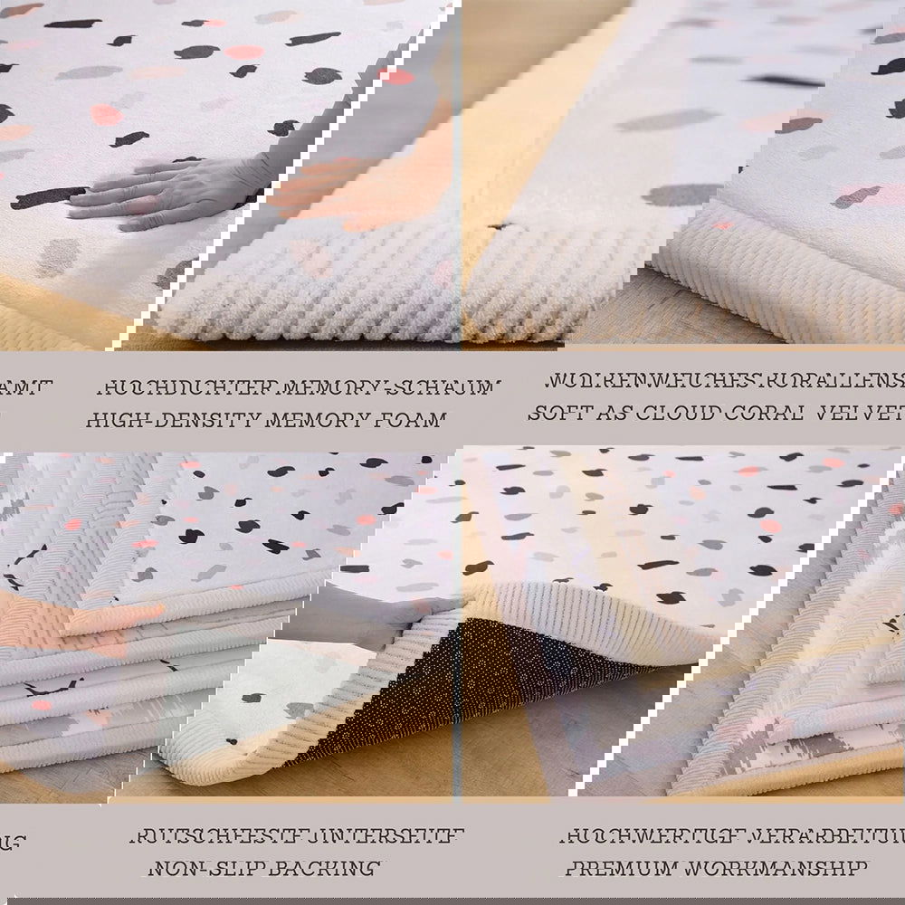 Hakuna Matte Samtmatte | Wolkenweich mit Memory-Schaum | 200 x 150 cm | Confetti Design - heartbeat - 