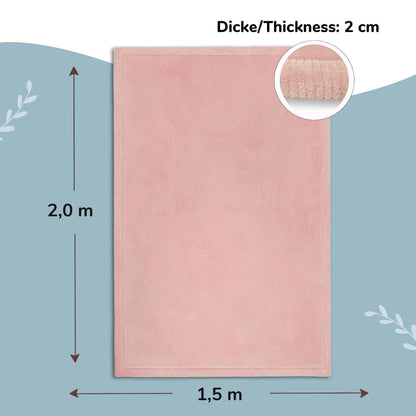 Hakuna Matte Samtmatte | Wolkenweich mit Memory-Schaum | 2 m x 1,5 m | Pink - heartbeat - 