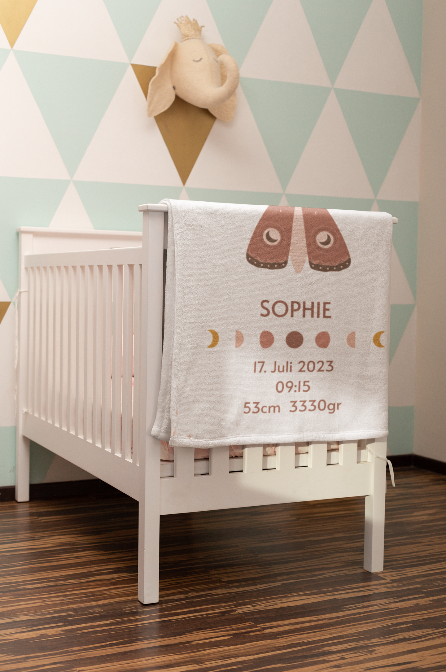 Kuschelige, personalisierbare Fleecedecke mit Geburtsdaten | Baby Geschenk | Geschenkidee zur Geburt - heartbeat - Home Decor