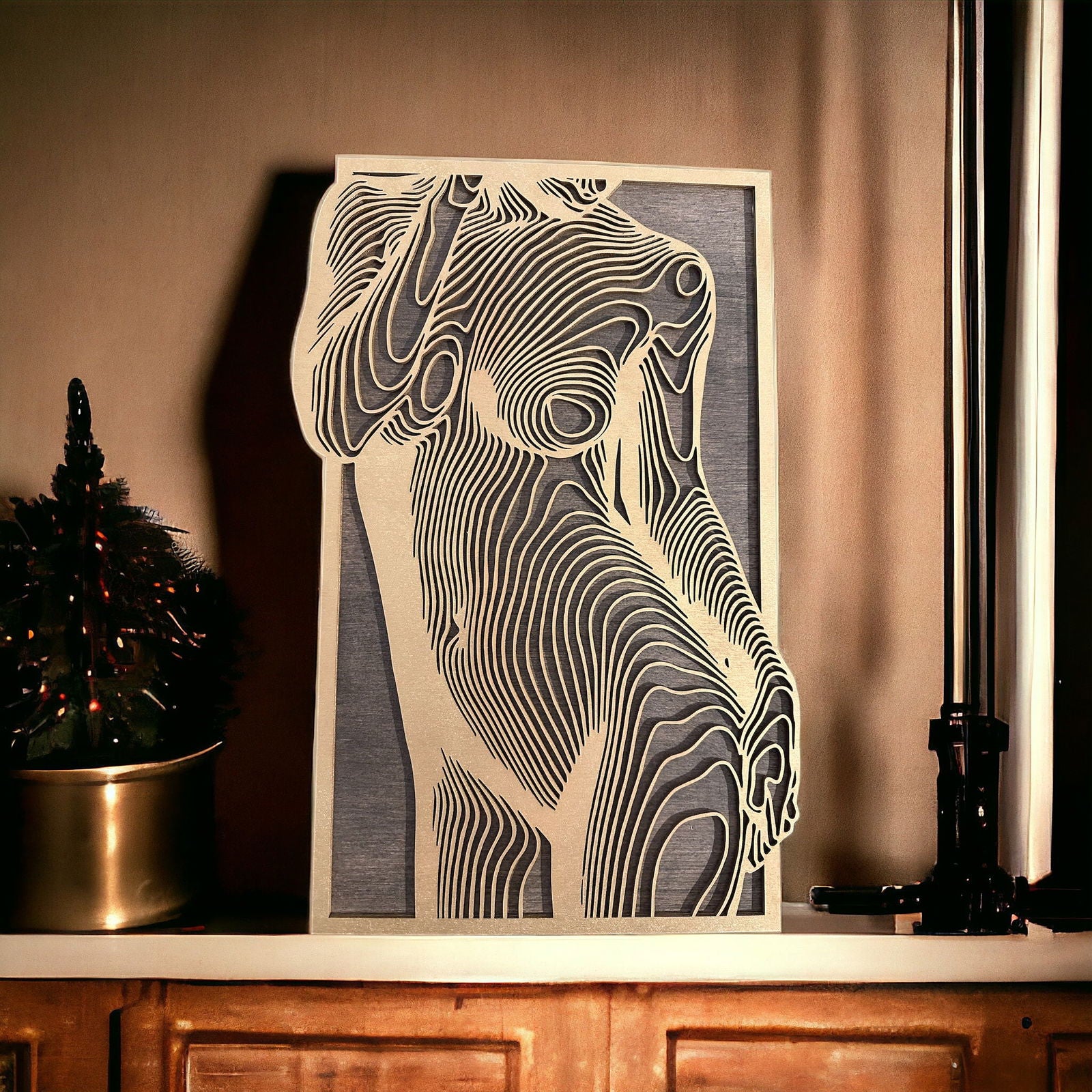Silhouette Frau - ästhetische Wandkunst - heartbeat - Wandkunst